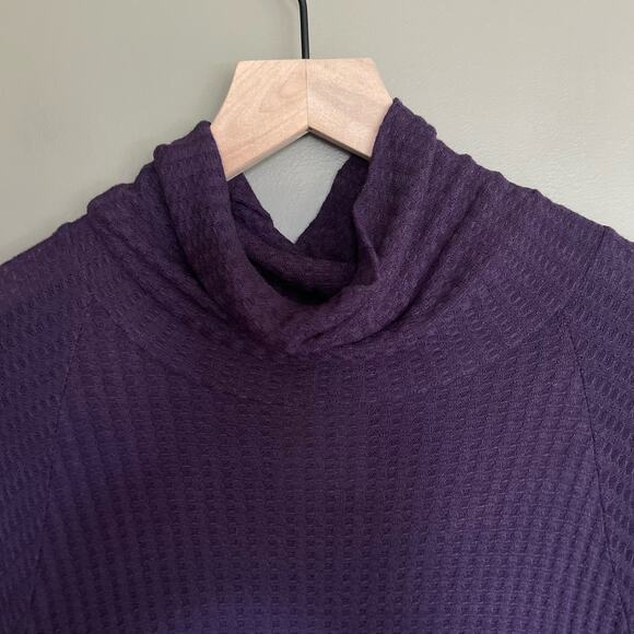 Chaser Waffle Knit Turtleneck Amethyst Purple Size Large Casual Comfortable - Picture 7 of 16